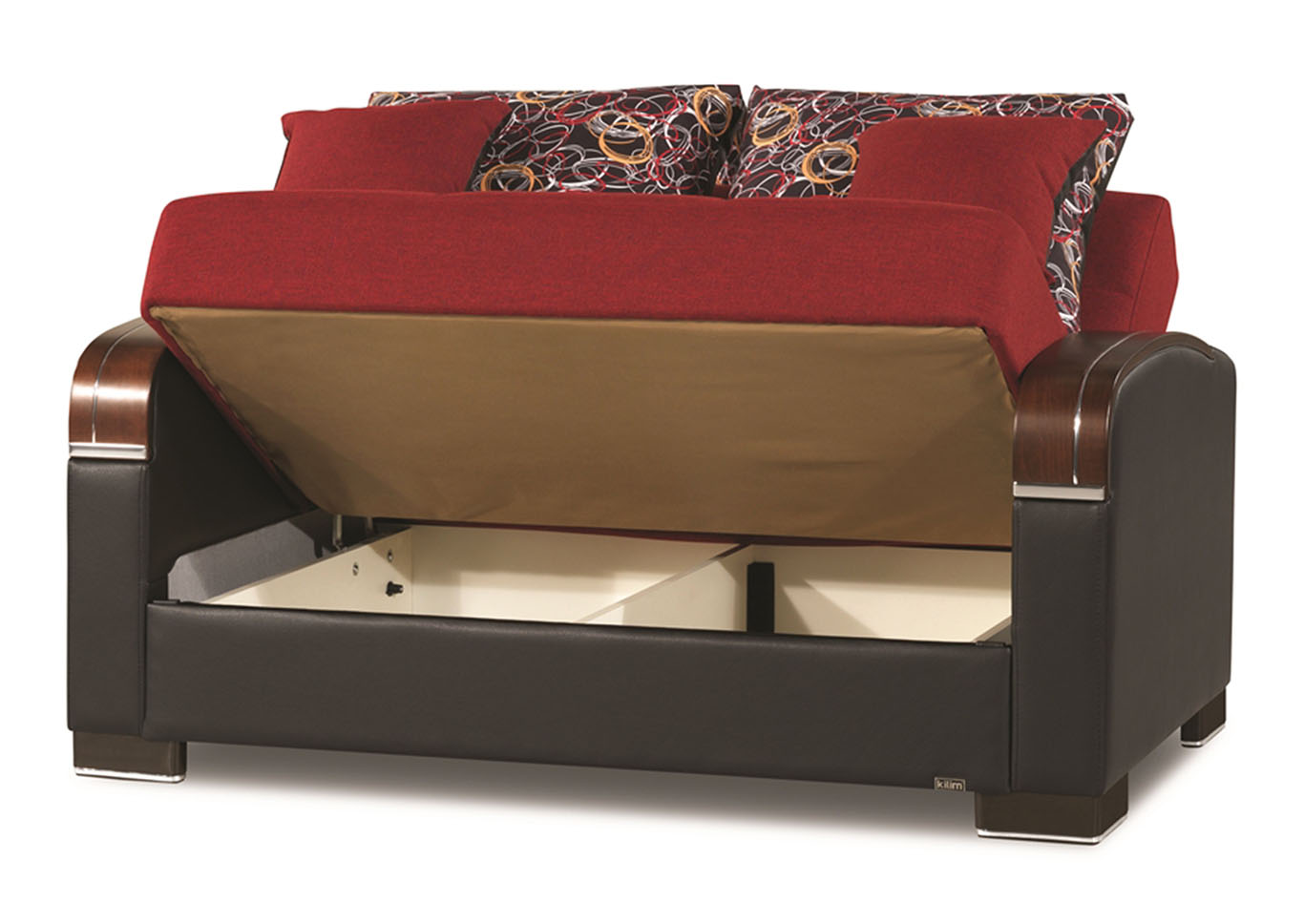 Mobimax Red Polyester Love Seat,Ottomanson (Previously Casamode)